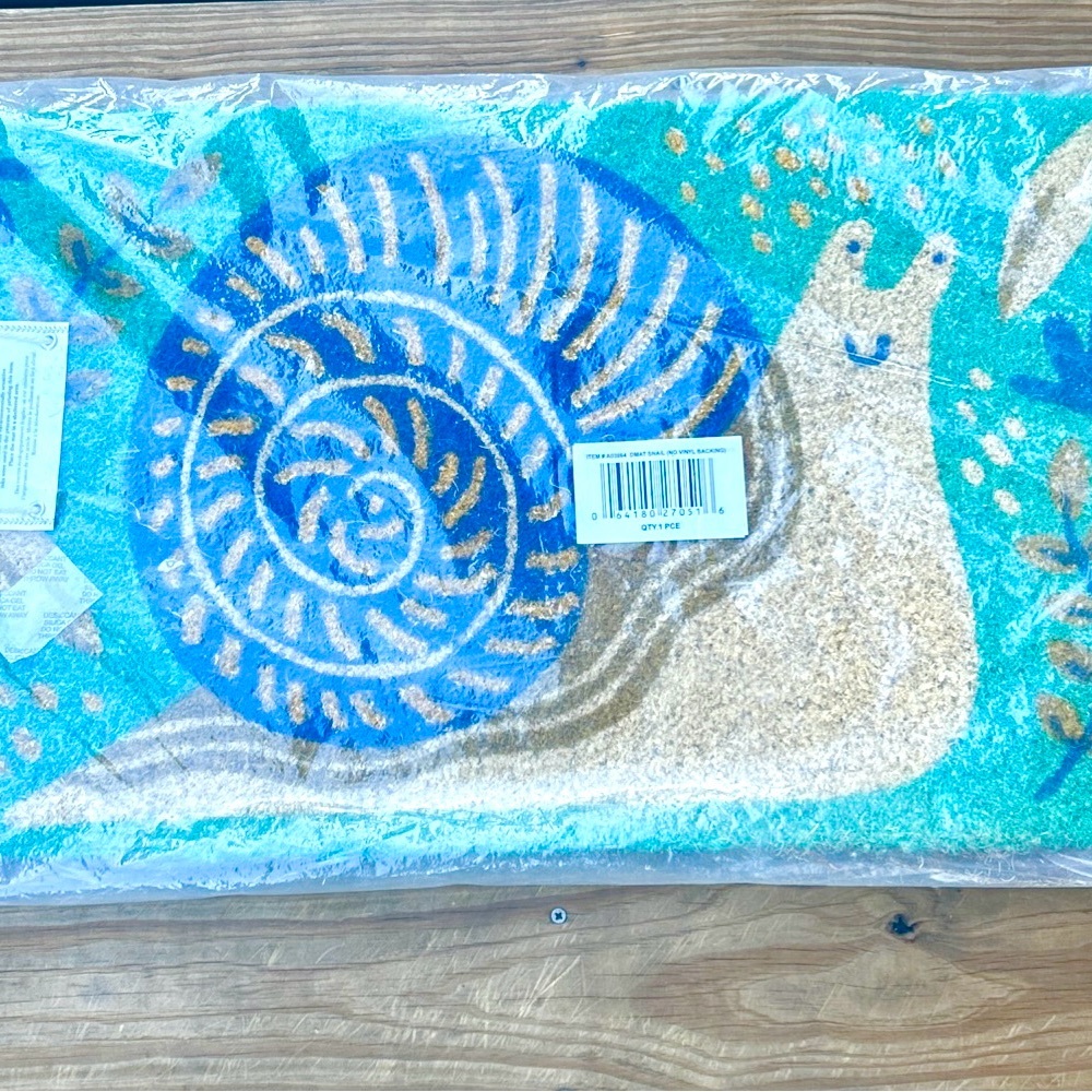 Danica Studio Snail Doormat 30x18 100% Coir Fiber Glitter Accents India